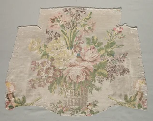 シルクの断片、Le panier fleuri と呼ばれるパネルの一部、1770 年。