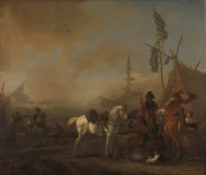 陸軍キャンプ 1662-1664年頃 油彩・パネル