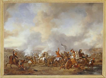 騎馬兵と歩兵の大決戦．