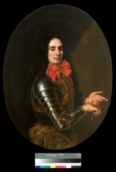 鎧と赤いスカーフを身につけた紳士の肖像 ピエール・フランチェスコ・チッタディーニ（1616-1681）作 17世紀 個人蔵