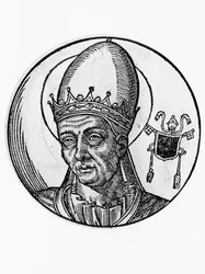 575年からカトリック教会の第62代教皇となったベネディクト1世（Benedictus Bonosus、579年没）の肖像、彫刻