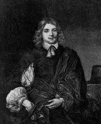 イギリスの作家、政治家、軍人で、1642年から1643年まで国務長官を務めた第2子爵フォークランド・ルシウス・カリー（1610年頃～1643年）の肖像、エングレーヴィング
