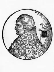 604年からカトリック教会の第65代教皇となったサビニャン（606年没）の肖像、エングレーヴィング