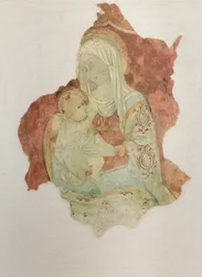 子供をあやす母、1476年頃（フレスコ画をキャンバスに転写したもの）