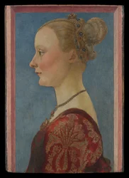 女性の肖像 1480年頃 テンペラ・木