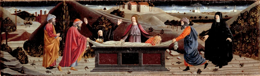 ミゼリコルディアのポリプティク: イエス・キリストの体の周り: 聖ヨハネ、聖母マリア、聖マグダラのマリア、アリマティアの聖ヨセフ、聖ニコデマ