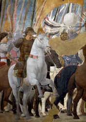 真の十字架の伝説、ミルビアン橋の戦いでのコンスタンティヌスの勝利の詳細、紀元前312年、1464年のフレスコ画を完成
