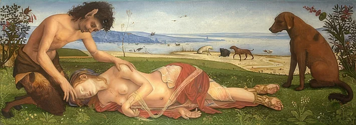 サテュロスはニンフを悼みます。 1495年頃