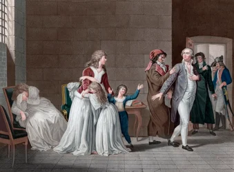 フランス国王ルイ16世（1754～1793年、家族との分離）。1月20日、パリ、テンプル牢獄