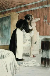 オクターブ・ウザンヌの「La Femme a Paris」の洗濯槽、F. Masseの彫刻