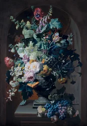 ミモザの花瓶とブドウの房の花瓶（ペア）