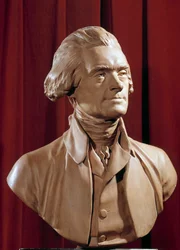 トーマス・ジェファーソン（1742-1826）の胸像 アメリカ合衆国大統領 ピエール・アレクサンドル・ウィレ（1748-1821）の彫刻 18世紀のブレランクール。フランコ・アメリカン美術館