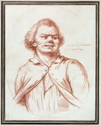フランス革命。「ジョルジュ・ジャック・ダントン（1759-1794）の肖像が苦悩につながる」 ピエール・ウィレ（1748-1821）の手になるDrawing a la sanguine