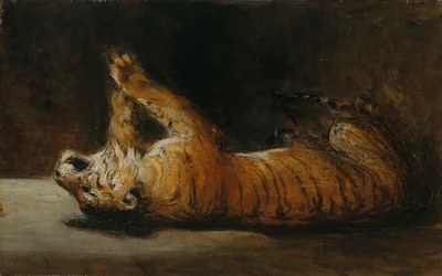プレイング・タイガー（油彩・キャンバス）