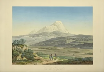 カジャンベの眺め、ブーケの彫刻、アレクサンダー・フォン・フンボルトとアイム・ボンプランの「Vues des Cordillères et Monumens des Peuples Indigènes de l