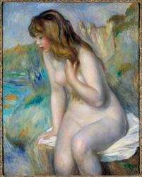 ピエール・オーギュスト・ルノワール（1841-1919）の「浴女」の絵 1892年 個人蔵
