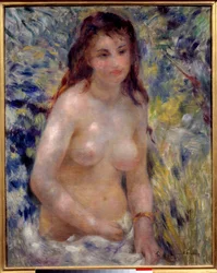 Etude de torso, effet de soleil ピエール・オーギュスト・ルノワール（1841-1919）の絵画 1875年 Dim.0,81x0,65 m パリ、オルセー美術館 - 胴体の習作、太陽光の効果。ピエール・オーギュスト・ルノワール(1841-1919)の絵画 1875年0.81×0.65 m パリ、オルセー美術館
