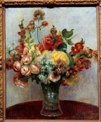 花瓶の中の花。ピエール・オーギュスト・ルノワール（1841-1919）の絵画