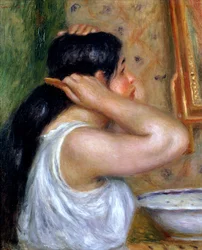 髪をとかす少女、1907-8年