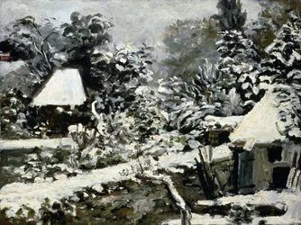 風景、雪の影響、1868年頃
