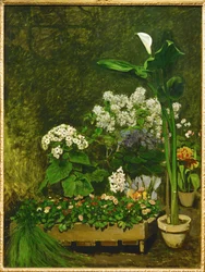 静物画、温室の春の花ture morte, fleurs de printemps dans la serre（油彩・キャンバス）
