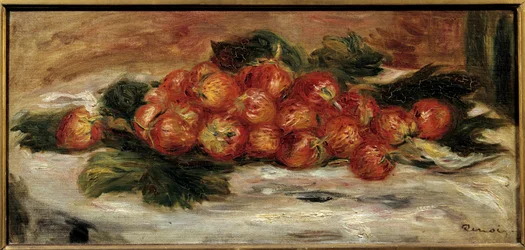 イチゴの様子。ピエール・オーギュスト・ルノワール（1841-1919）の絵画