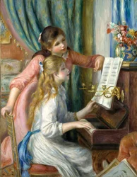 ピアノを弾く二人の少女、1892年