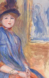 青いドレスの少女、ca。 1890