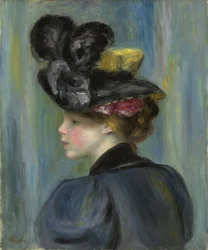 黒い帽子の若い女性。黒い帽子の若い女性、1895