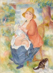 母乳を与える若い女性-ルノワール夫人と息子のピエール