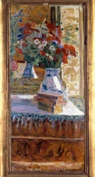 ポピーの花束 ピエール・ボナール（1867-1947）の絵画。1918.薄暗い。0.72 x 0.325 m. ブザンソン、美術館
