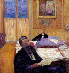 Bernheim -Jeune兄弟、絵画商人と出版社のJosse Bernheim Jeune（1870-1941）が手前に、Gaston Bernheim-Jeune（1870-1953）が奥にいる - 1920年（油彩・キャンバス