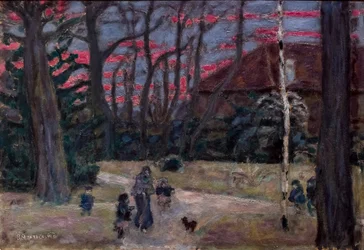 クリスマスの夕べ、1904年頃（油彩、厚紙）
