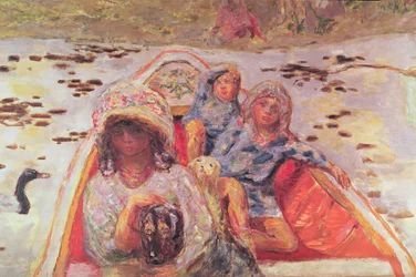 In the Boat, detail of the girls, c.1907 (oil on canvas) (91687のディテール)