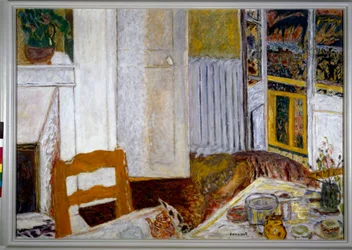 内側の白い絵 ピエール・ボナール（1867-1947）作 1932年 薄暗い0.1x0.15 m グルノーブル、ミュゼ・デ・ボザール