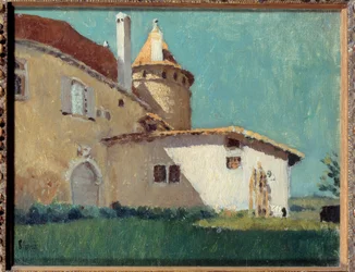 Le chateau de Virieu ou maison à la Tourelle ピエール・ボナール（1867-1947）による絵画 1888年 日光 0,19x0,29 m 個人蔵