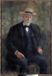 モンモランシーの彼の庭にある評議会アンリ・ブリッソン（1835-1912）の大統領の肖像（絵画）