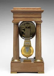 10進数の時計、c.1798-1805（松、真鍮、エナメル）