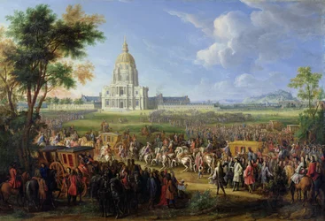 1706年8月26日、ルイ14世（1638-1715）とアンヴァリッドがアンヴァリッドを訪問
