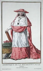 ドミニク・ド・ラ・ロシュフコー枢機卿（1712-1800）、『現存する諸国民の服装に基づく身分と位階を表した版画集』より、1780年刊行
