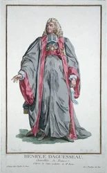 アンリ・フランソワ・ダゲッソー（1668-1751）、『現存する諸国民の服装に基づく身分と位階を表した版画集』より、1780年刊行