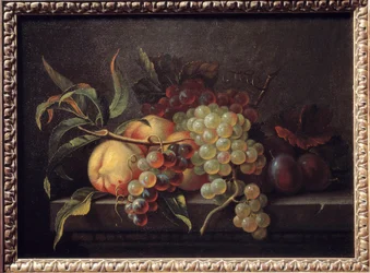 テーブルの上の果物ピエール・デュプイ（1610-1682）による絵画
