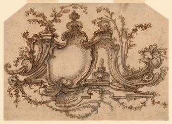 ロカイユ装飾によるパネル装飾のデザイン