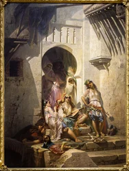 アルジェの女たち、中庭のインテリア