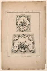 タペストリーチェアシートのデザイン、「Caier de Cartouches et Ornemens de l