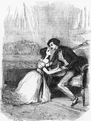 黒羊のイラスト、Honore de Balzac (1799-1850) の小説、Pierre Gustave Eugene Staal (1817-1882) の彫刻「Human Comedy」というタイトルの多巻コレクションから