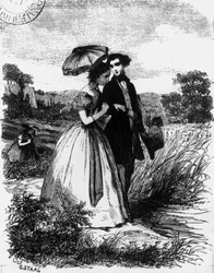 フェリックス・ド・ヴァンドネスとモルトソフ夫人、オノレ・ド・バルザック（1799-1850）作『谷間の百合』の挿絵、1871年出版