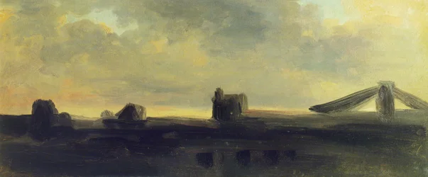空と屋根、Pierre Henri de Valenciennes (1750-1819) 作、厚紙