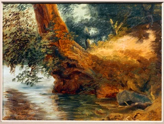 Sur la rive du lac de Nemi - ネミ湖畔 ...