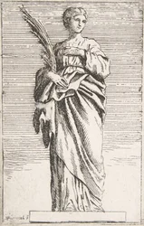 立っている女性像、約。 1739-40 年頃。 1739-40。